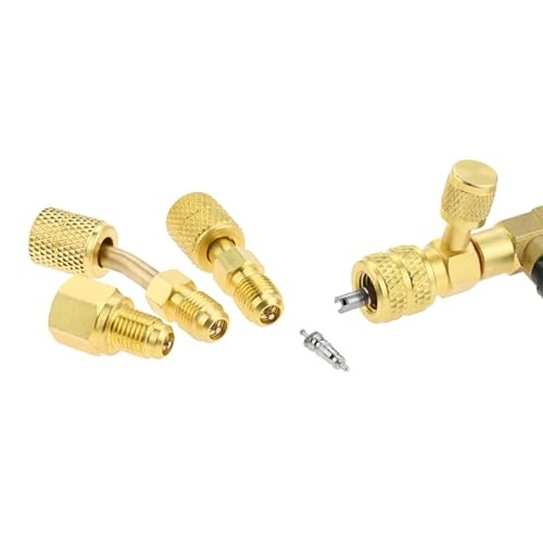 R12 R22 R410A Valve Core Remover Installer Kit,3PCS 45°Ball Valve Adapter |