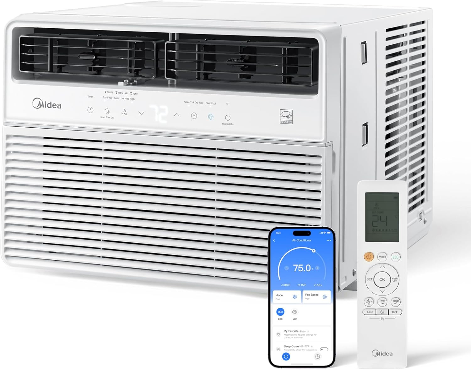 14,000 BTU Smart Inverter Window Air Conditioner with APP, Alexa Control, 115V A