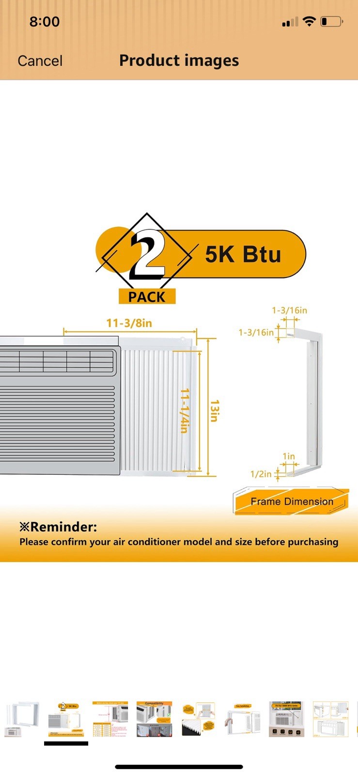 Window Air Conditioner Side Panel And Frame Set Fits 5000 BTU ( NWOB)