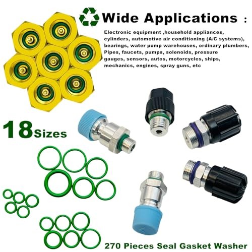 270PCS O-Ring Set + 49PCS Car Air Conditioner Valve Core Car A/C Repair Kit