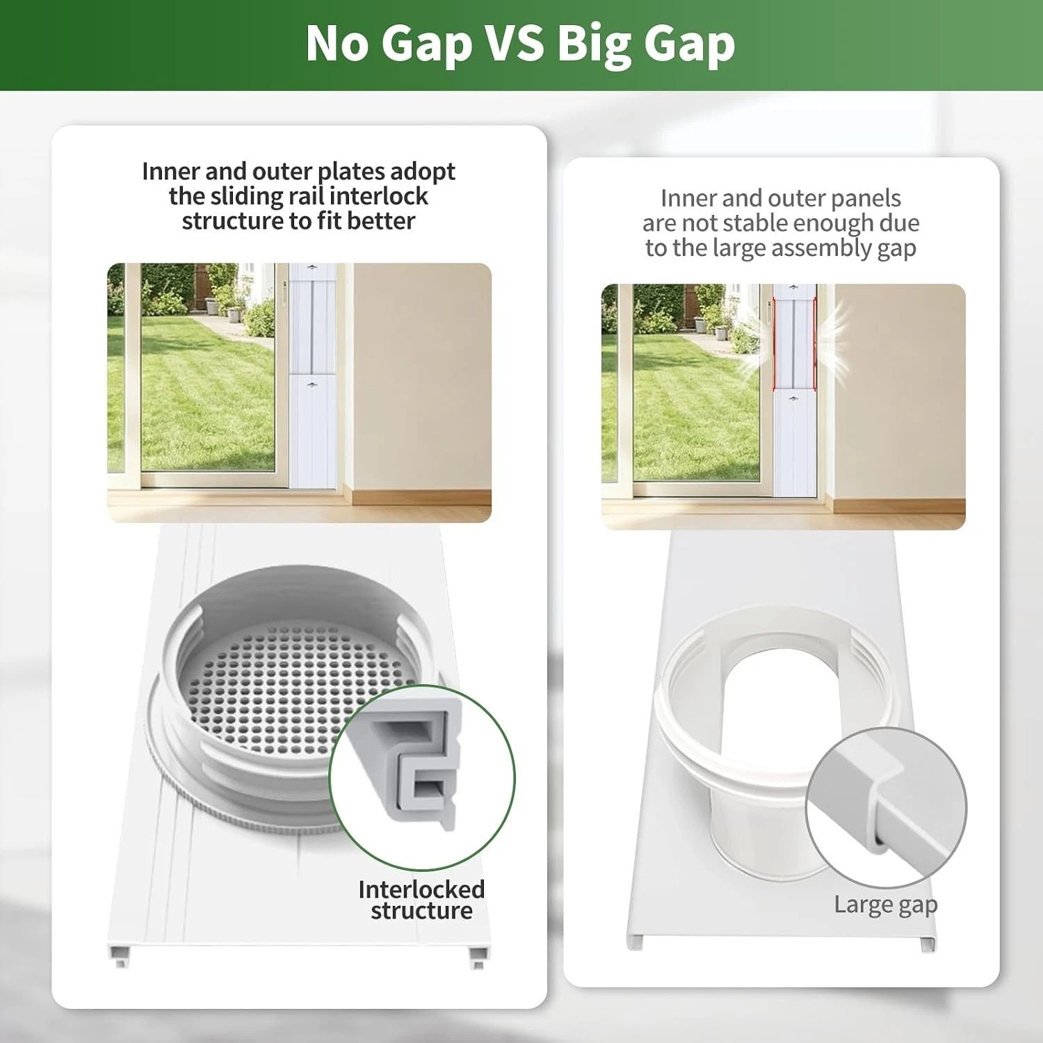 Portable AC Vent Kit for Window/Sliding Door with 4-in-1 Coupler Filter Adjus…