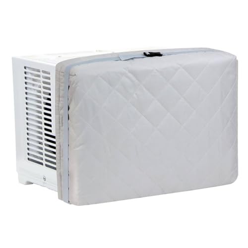 Demao Grey Indoor AC Cover with Cotton Padding – Keep Warm & 17&Prime;W×13&Prime;H×3.5&Prime;D