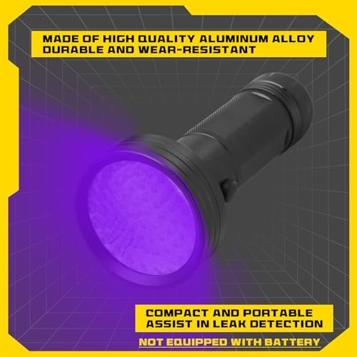 Glooglitter Ac Leak Detector Kit Tool Wjl-6000 68 LED Uv Flashlight Yellow