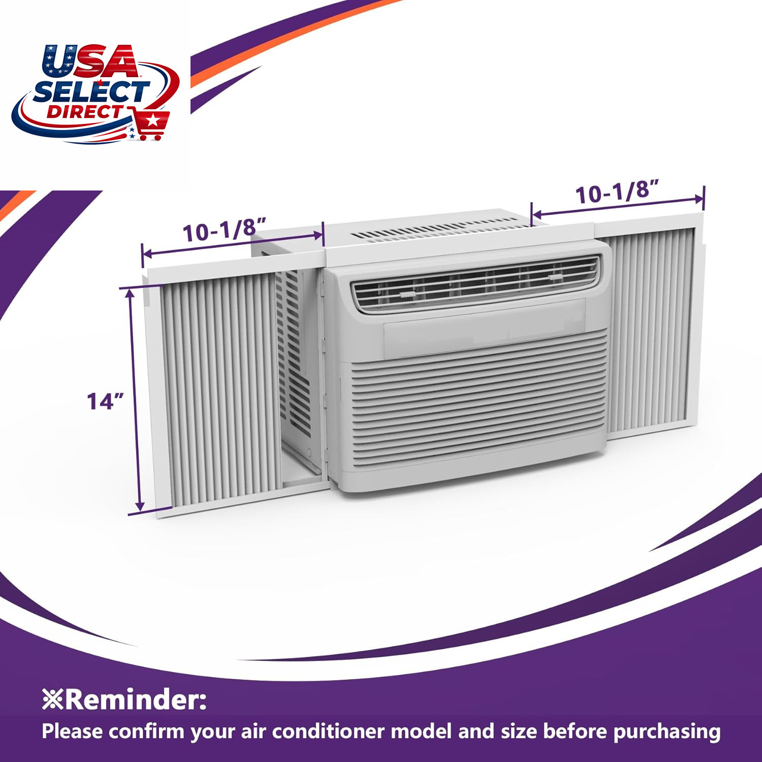 Window Air Conditioner Side Panels Adjustable Insulation Kit 10,000 BTU