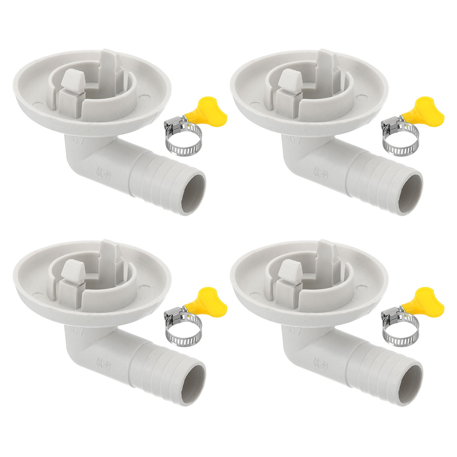 4pcs 27mm Air Conditioner Drain Hose Connector with Clamp, White Style 9