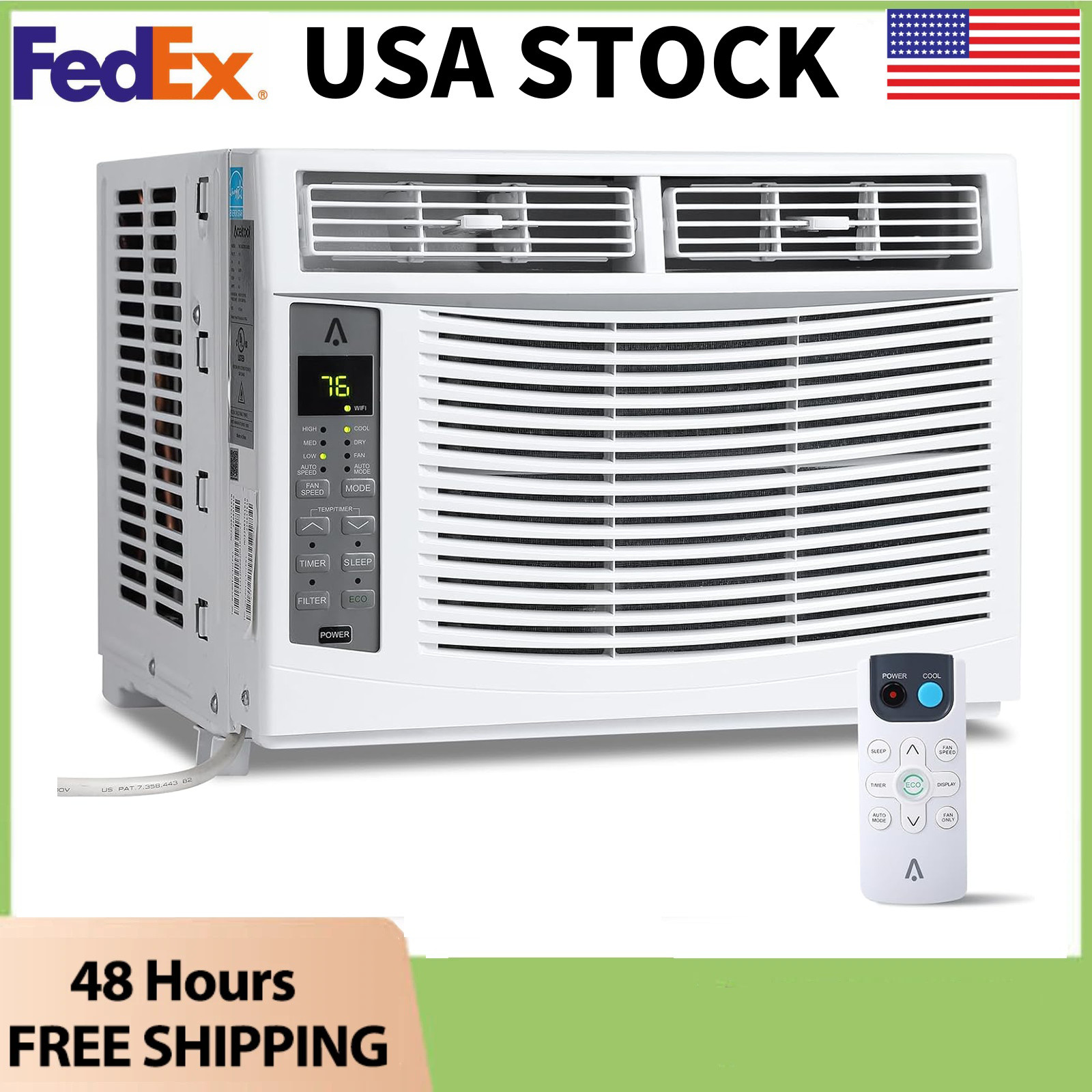 6000 BTU Window Air Conditioner,Energy-Efficient Window AC Units Cools,Bedroom