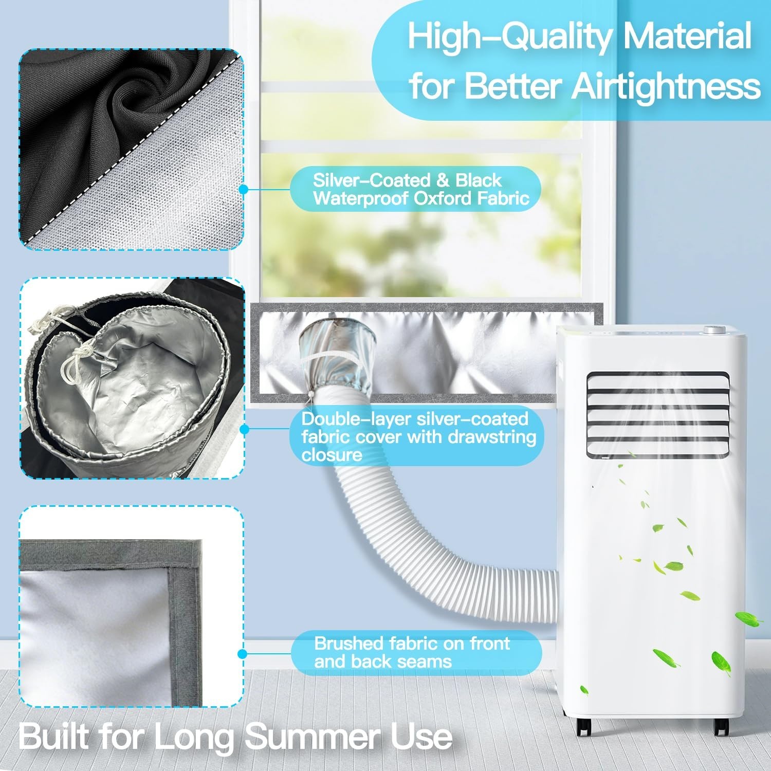 Portable Air Conditioner Window Kit 10&Prime;x40&Prime; for Sliding/Hung Windows, 420D Seal,
