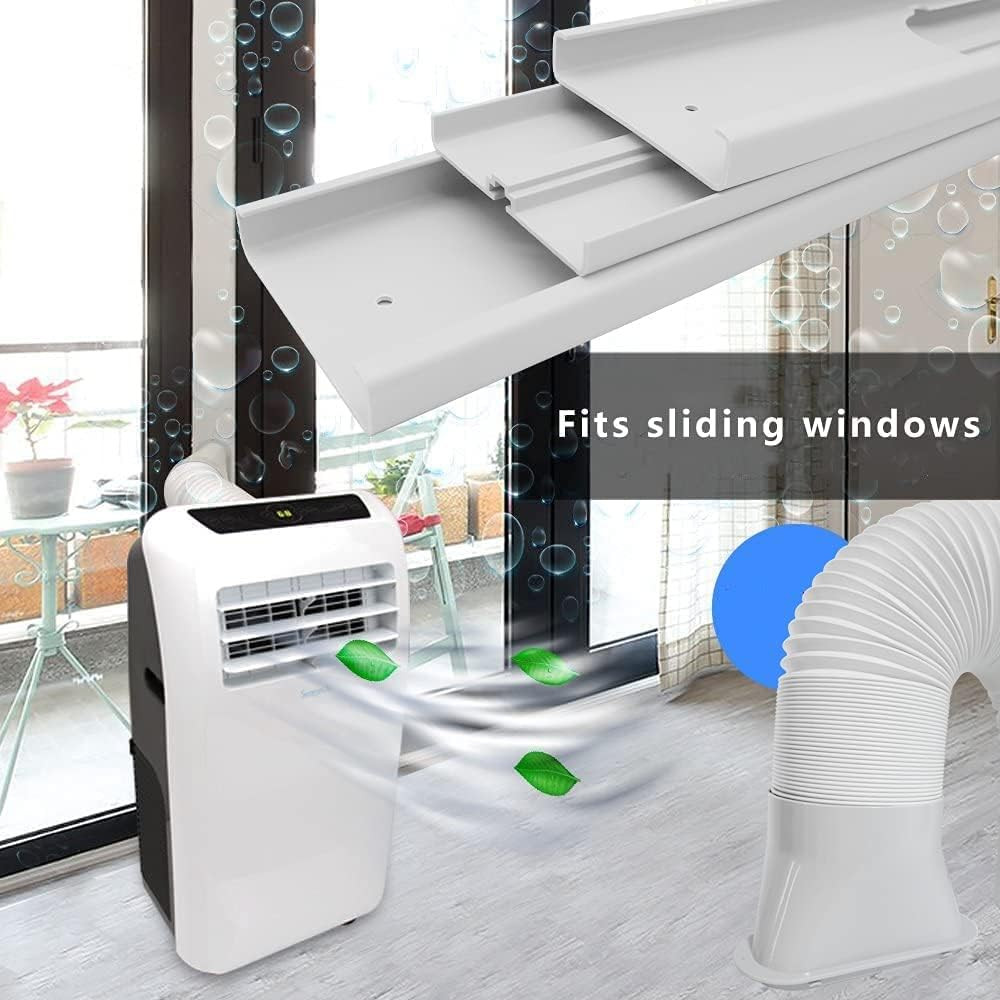 Kit De Ventana De Aire Acondicionado Portatil Con Manguera De Escape De 5.9 Pulg
