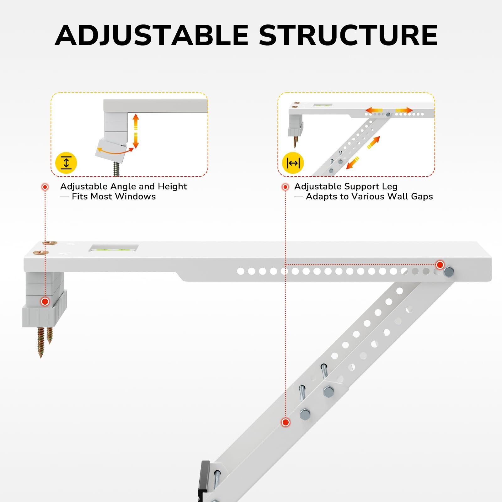 Universal Heavy Duty AC Window Support Bracket, Adjustable for 12,000-24,000 BTU