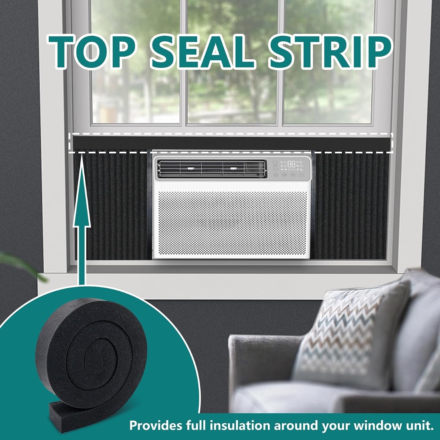 Window Air Conditioner Foam Insulating Side Panels Kit 17×9 Inches 2 Pack