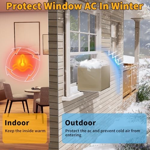 Window Air Conditioner Covers for U-Shaped 8000/10000/12000 BTU Unit, 3