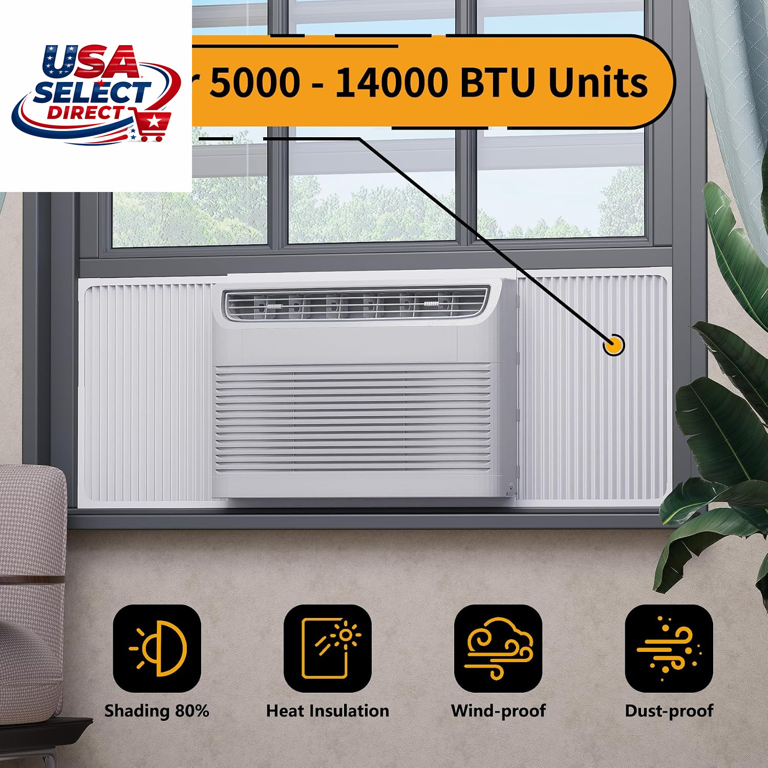 Adjustable Window Air Conditioner Side Panels 2 Pack – Fits Most Units