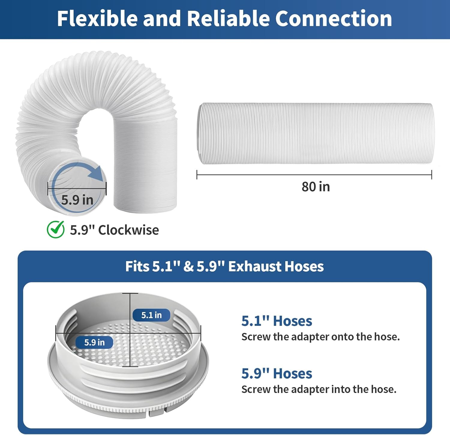 Portable Air Conditioner Sliding Door Vent Kit – Adjustable Length up to 90 Inch