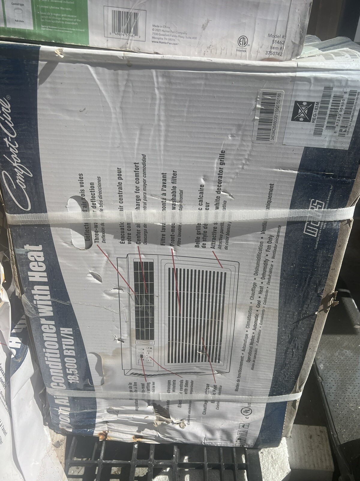 Brand New COMFORT-AIRE Air Conditioner/Heater 230 V, 60 Hz, , 18,500 BTU