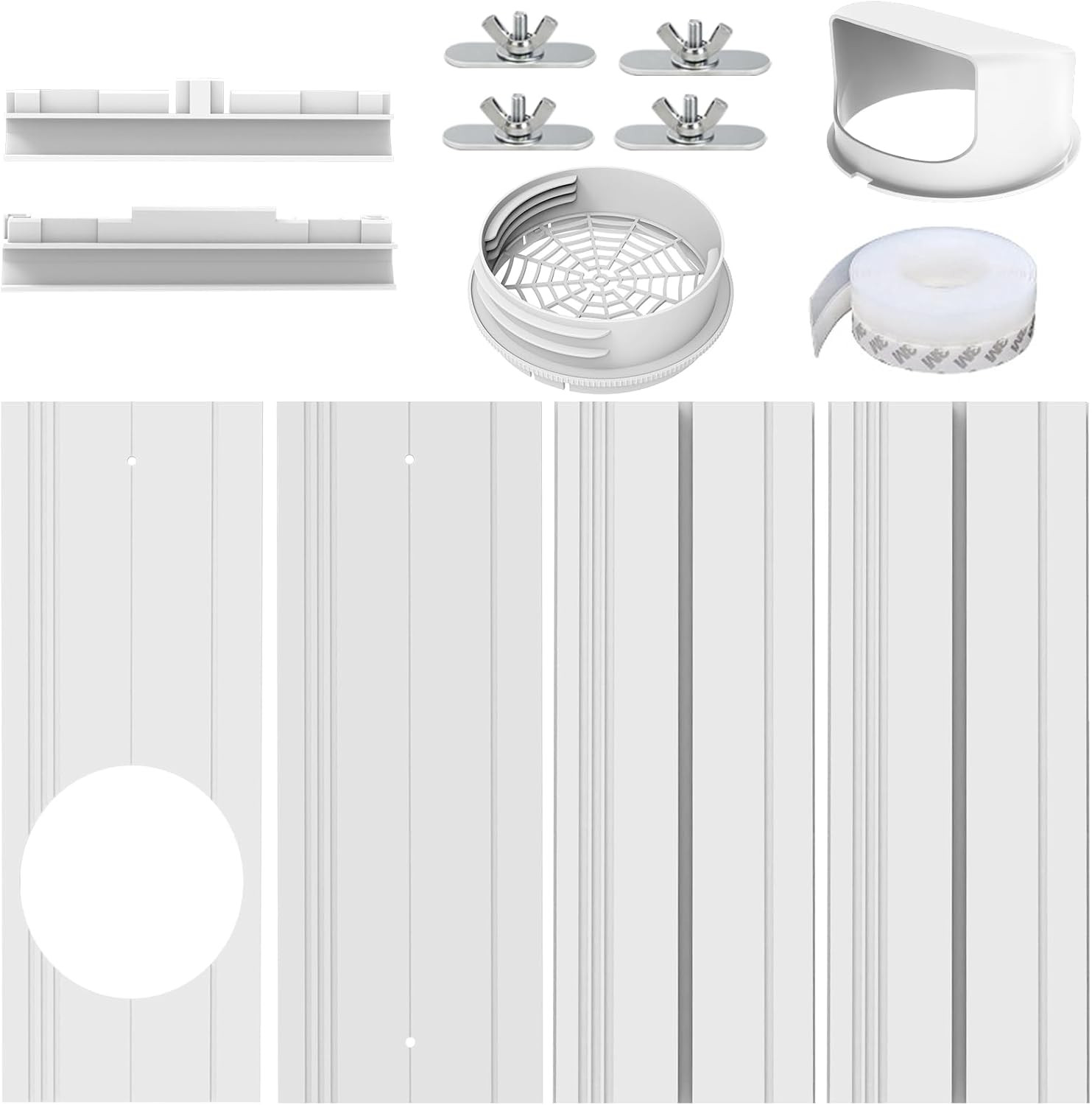 Portable Air Conditioner Window Kit with Universal Coupler Fit for 5.1&Prime;/5.9&Prime; Exh