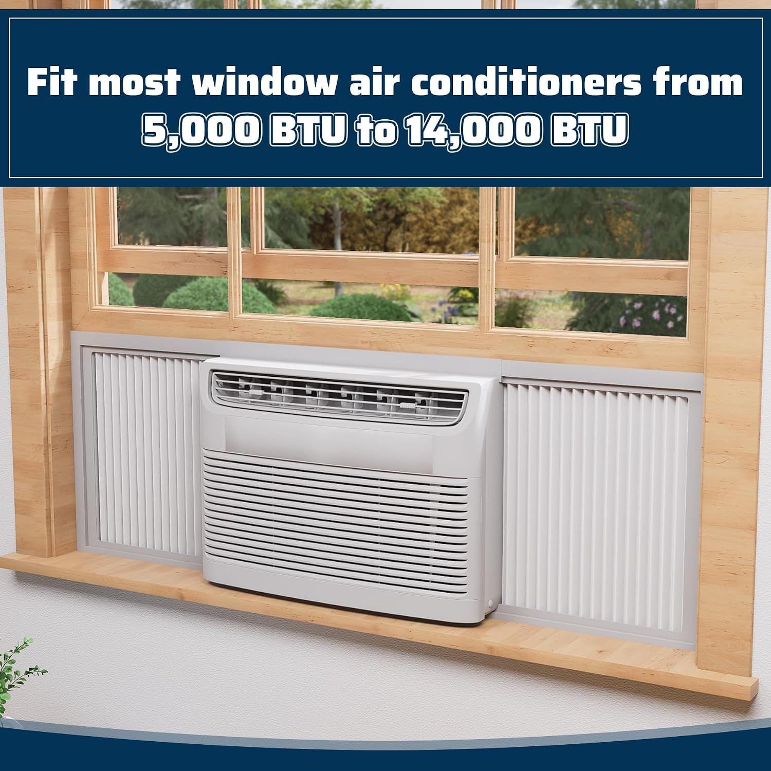 Window Air Conditioner Side Panels Kit 17&Prime; H x 19 1 4&Prime; W Extra Wide Window AC
