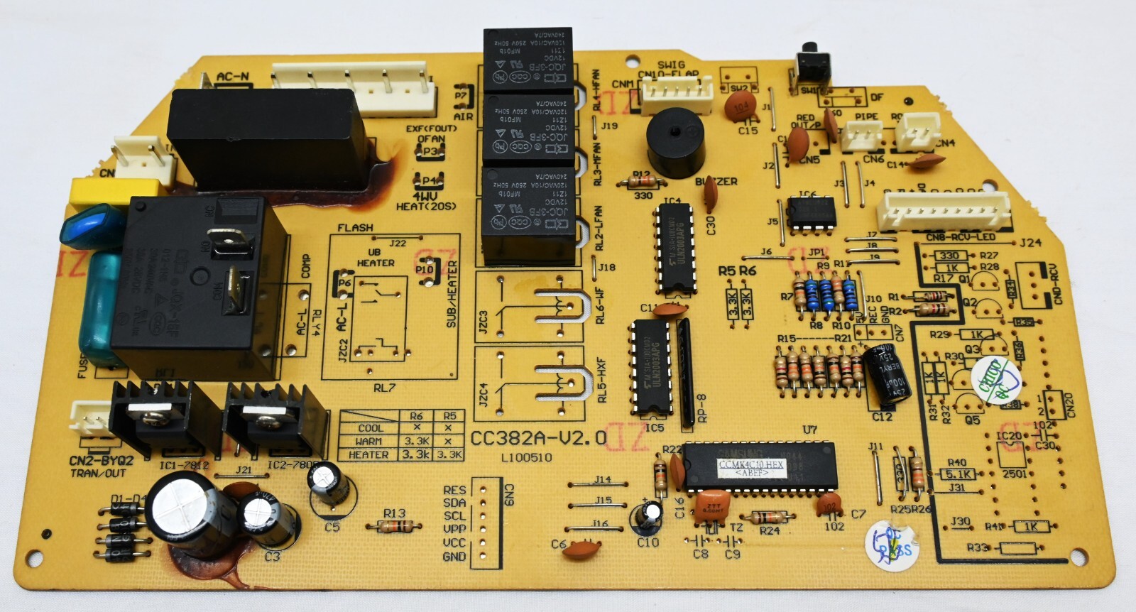 Air Conditioner Filter Control CC382A. V2.0 PCB