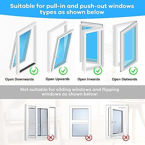 400CM (157&Prime;) Portable AC Window Vent Kit with 2 4M Casement Window Vent Kit