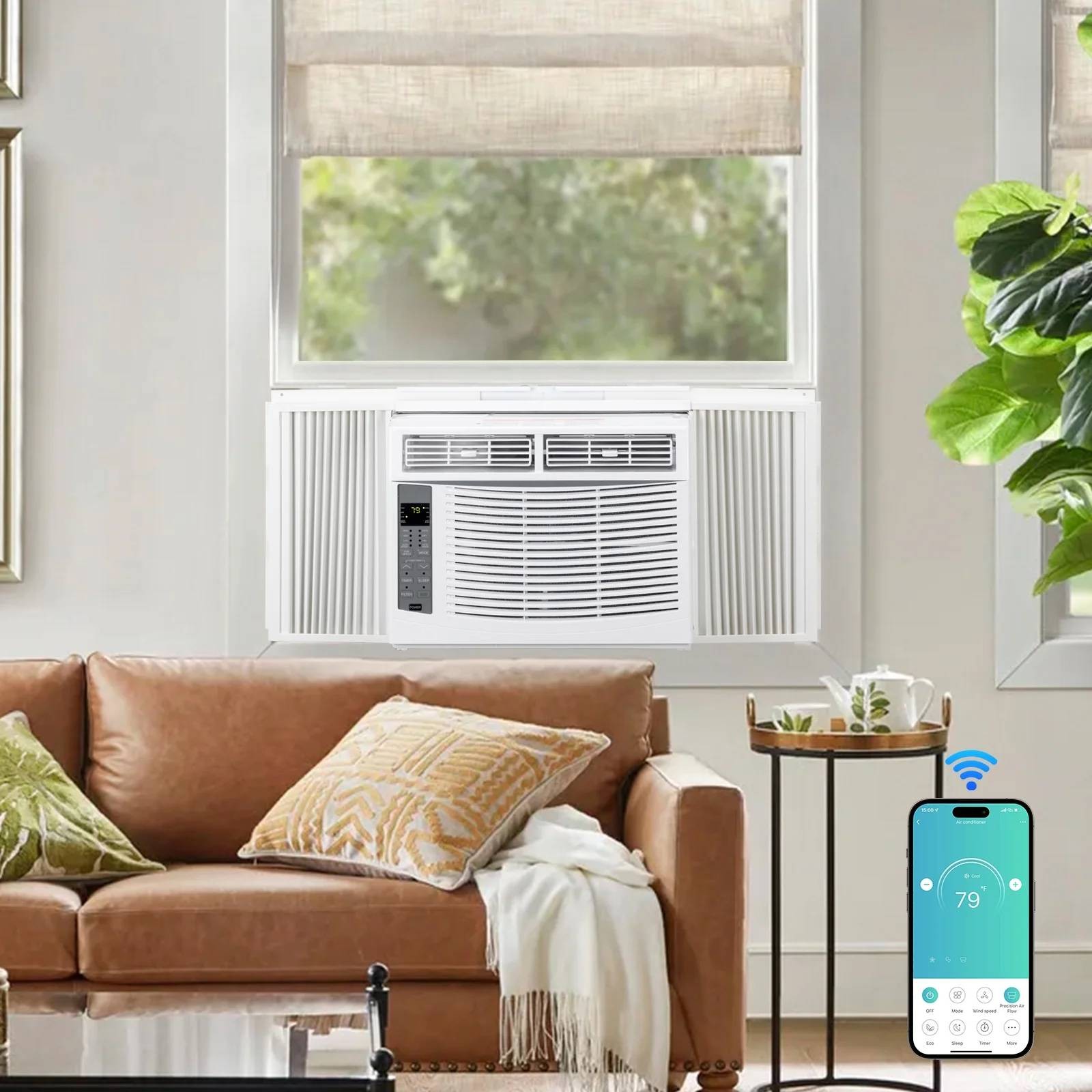 Wifi 6000 BTU Window Air Conditioner Cool up to 250 sp.ft w/APP & Remote Control