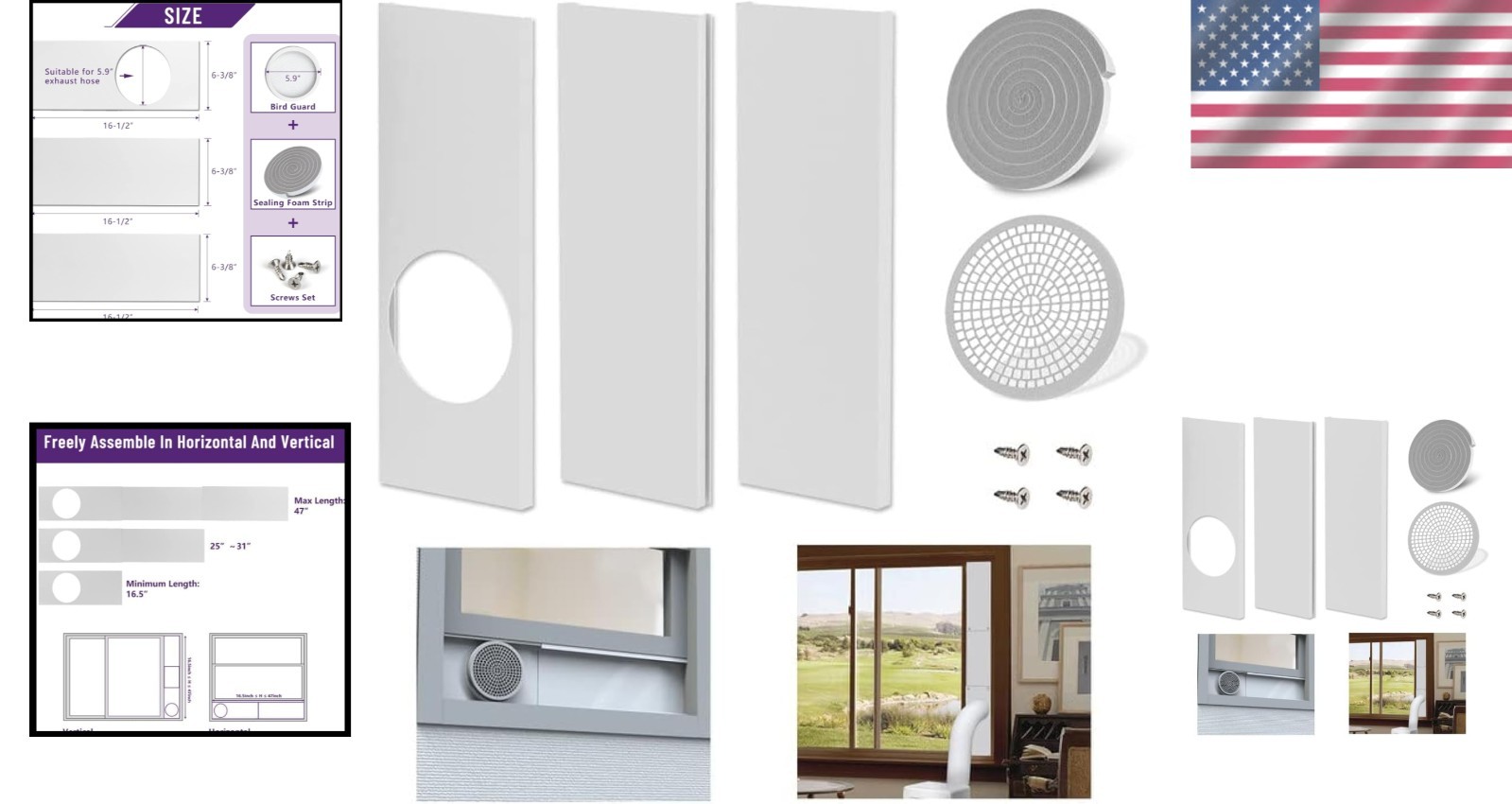 Adjustable AC Window Seal Kit for Sliding Windows – Fits 5.9 » Exhaust Hose