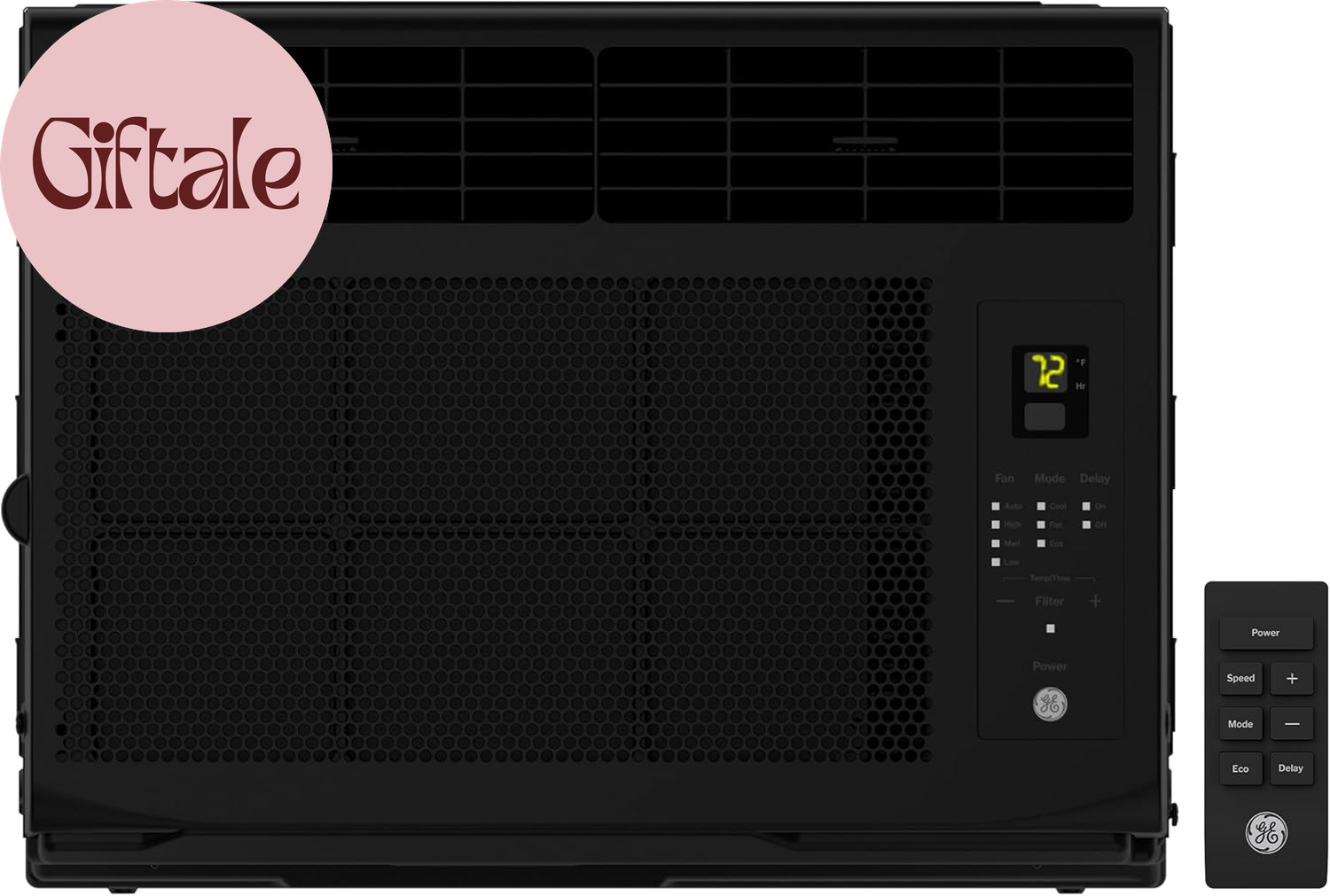 6,000 BTU Electronic Window Air Conditioner, Black Compact AC Cools Rooms up to
