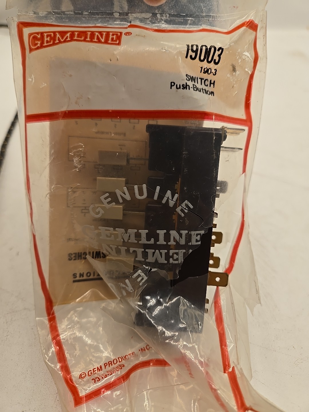 GEMLINE Window A/C Push Button Selector Switch 19003, 190-3 (9C6)