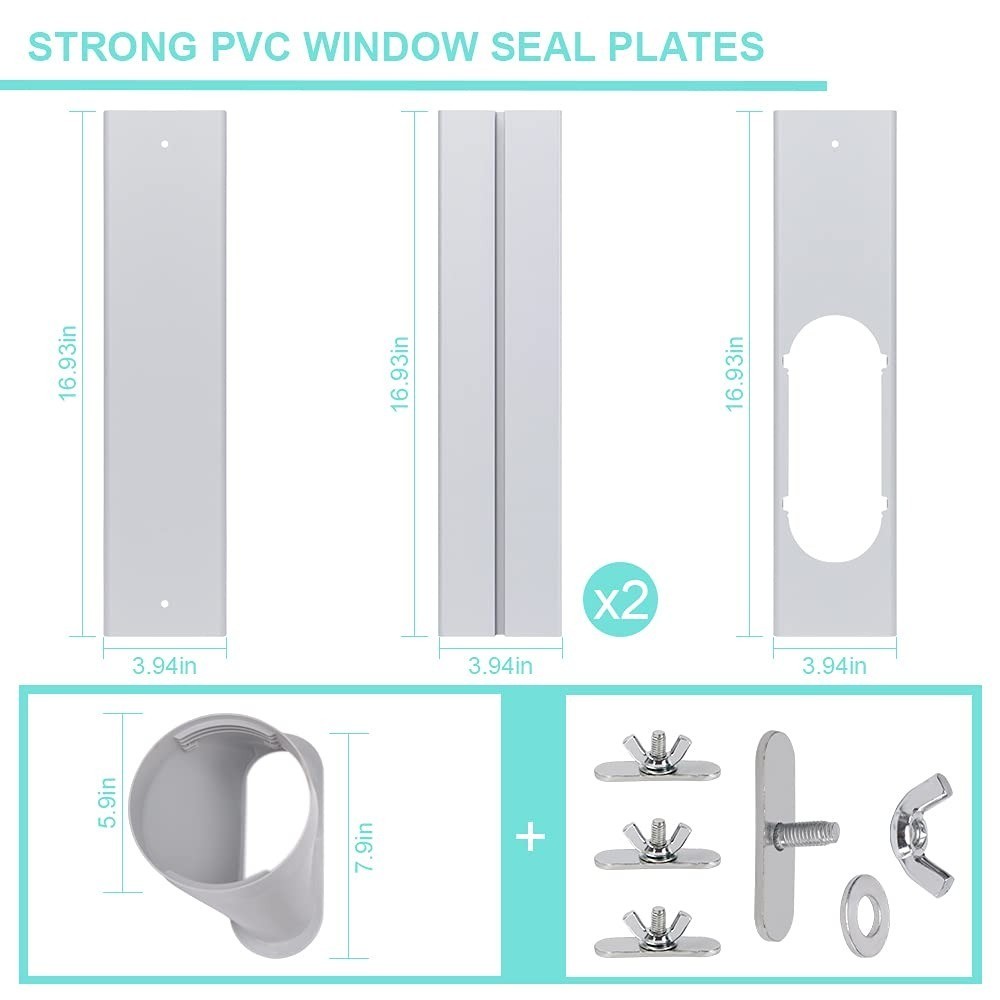 KLOLKUTTA Portable AC Window Vent Kit with 5.9&Prime; Exhaust Hose