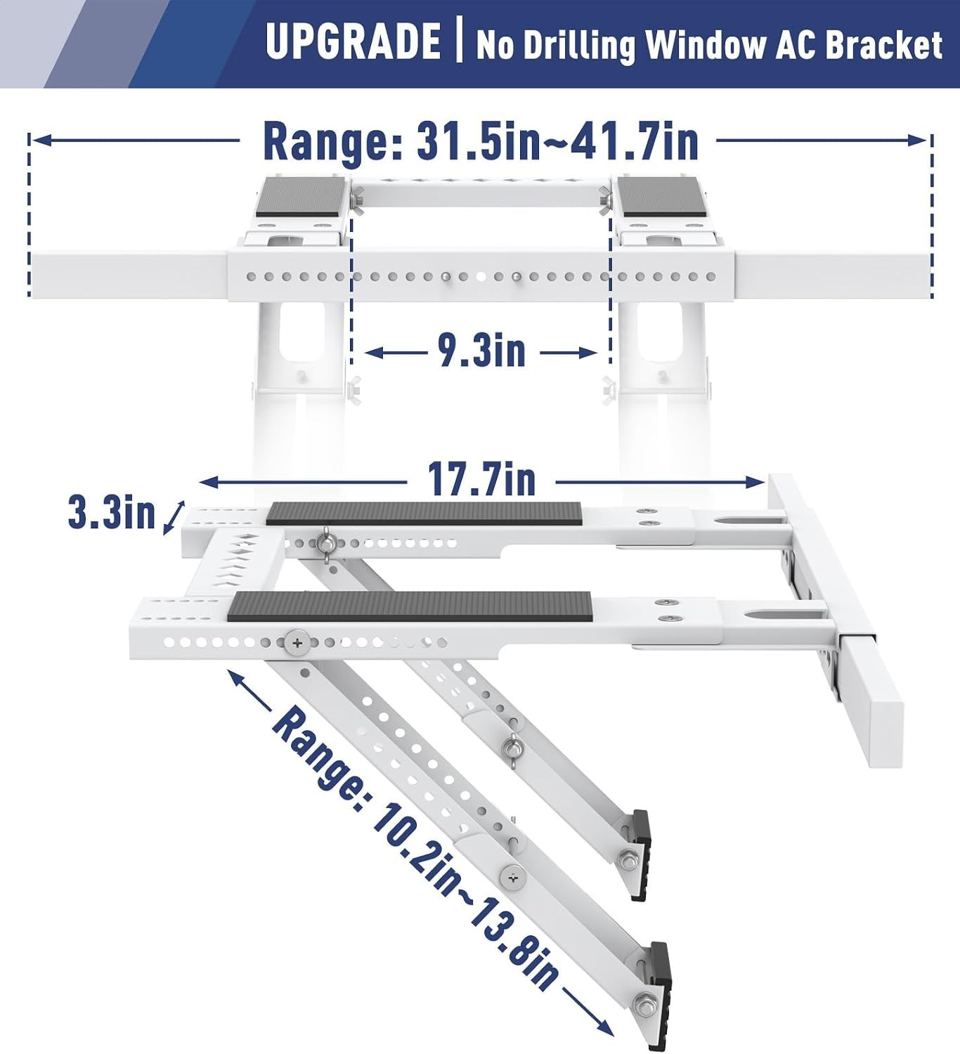 No Drilling Window AC Support Bracket Adjustable Support Fits Single &
