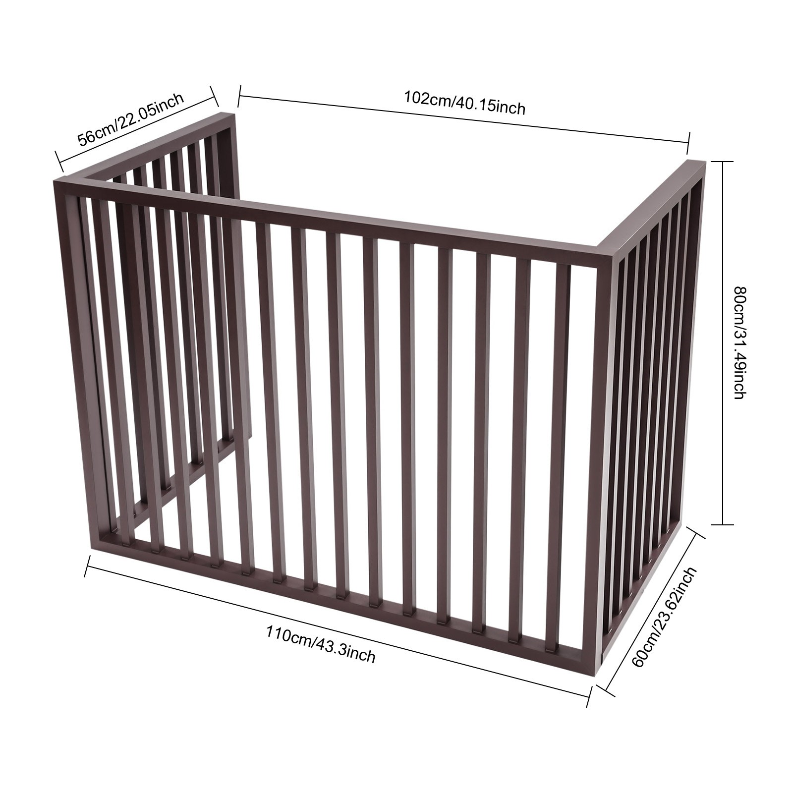 Air conditioning fence 2-3p, three sides 110x80x60- Brown