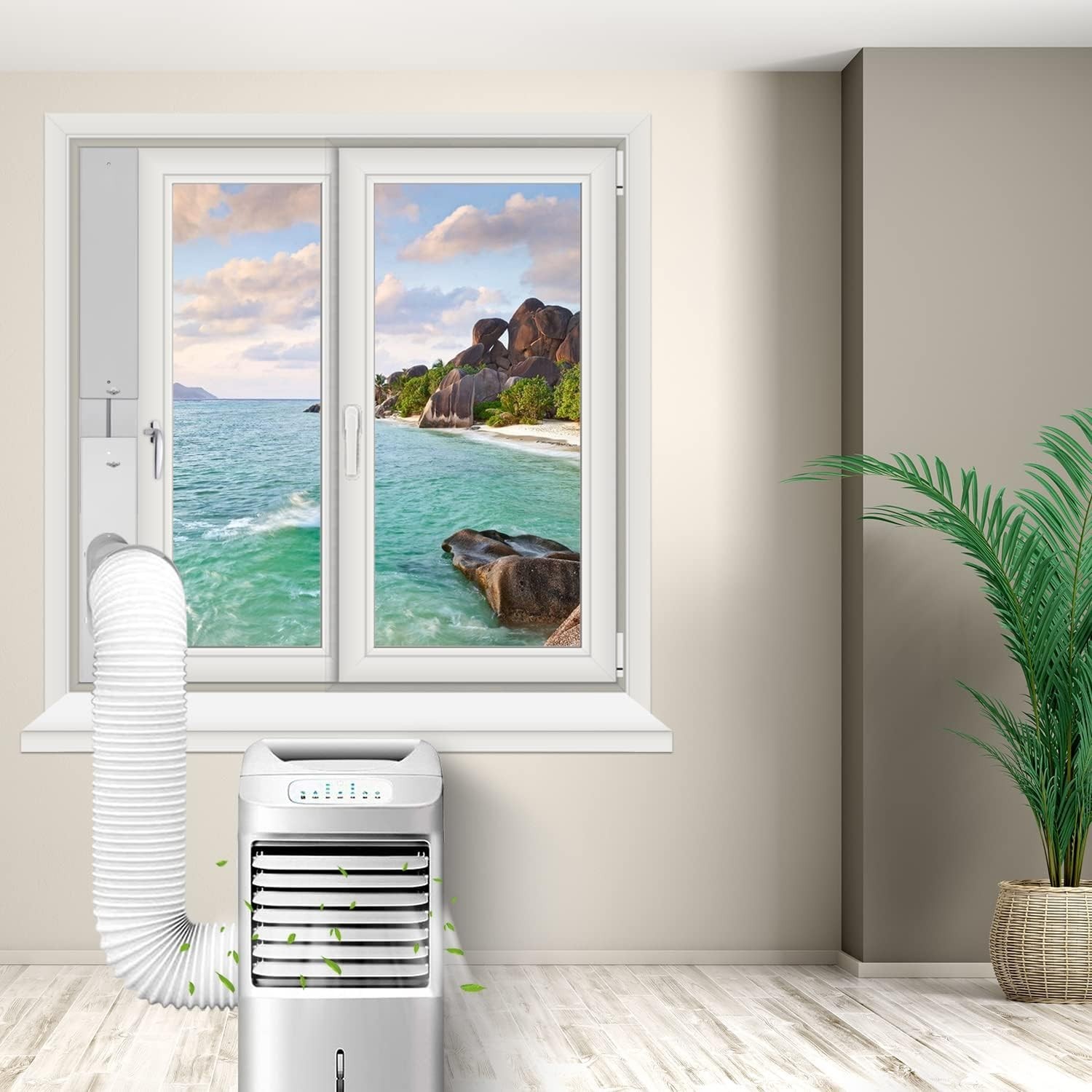 Portable Air Conditioner Window Vent Kit with 5.9” Exhaust Hose Adjustable Porta