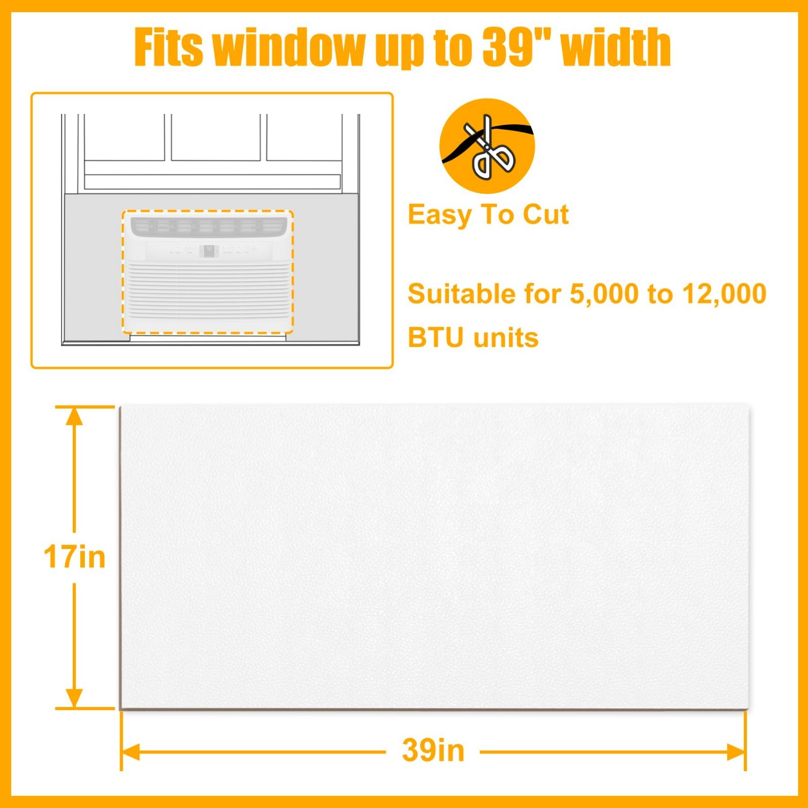 Window Air Conditioner Side Panels – Full Surround Foam Seal for Summer & Winter
