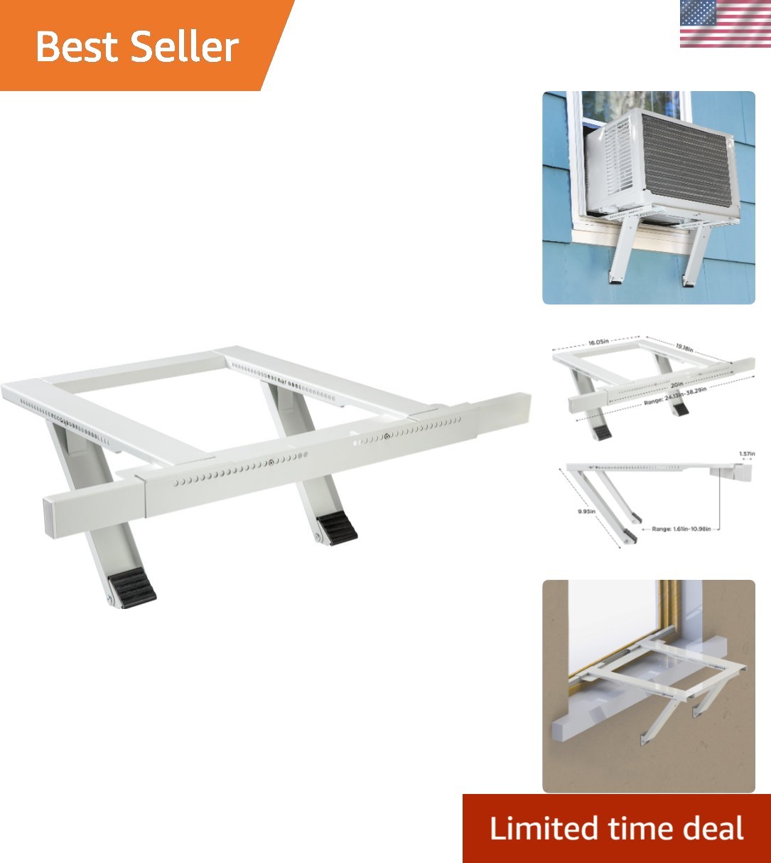 Air Conditioner Support Bracket, No Tools or Drilling Required – Easy to Inst…