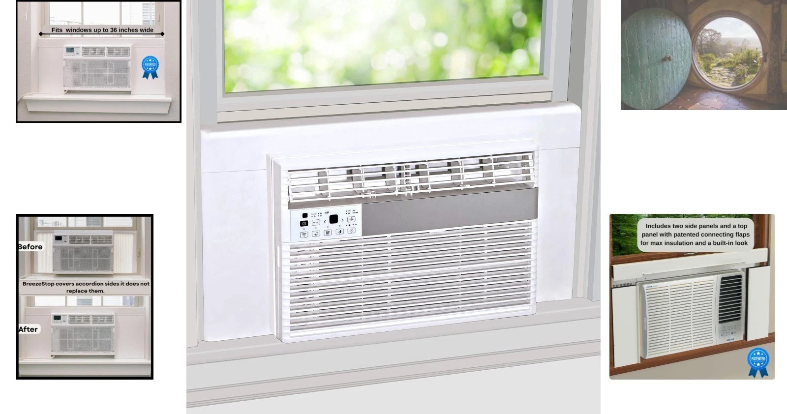 White Insulation Side Panels for Window AC Units – Summer & Winter Protection