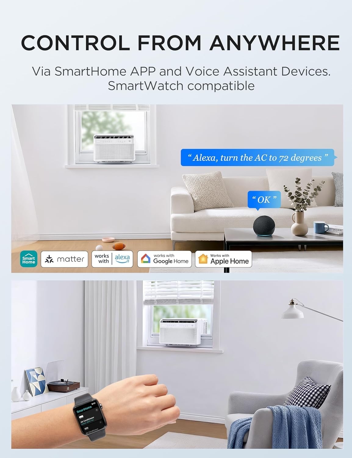 12,000 BTU U Shaped Smart Inverter Window Air Conditioner – Cools 550 Sq Ft, …