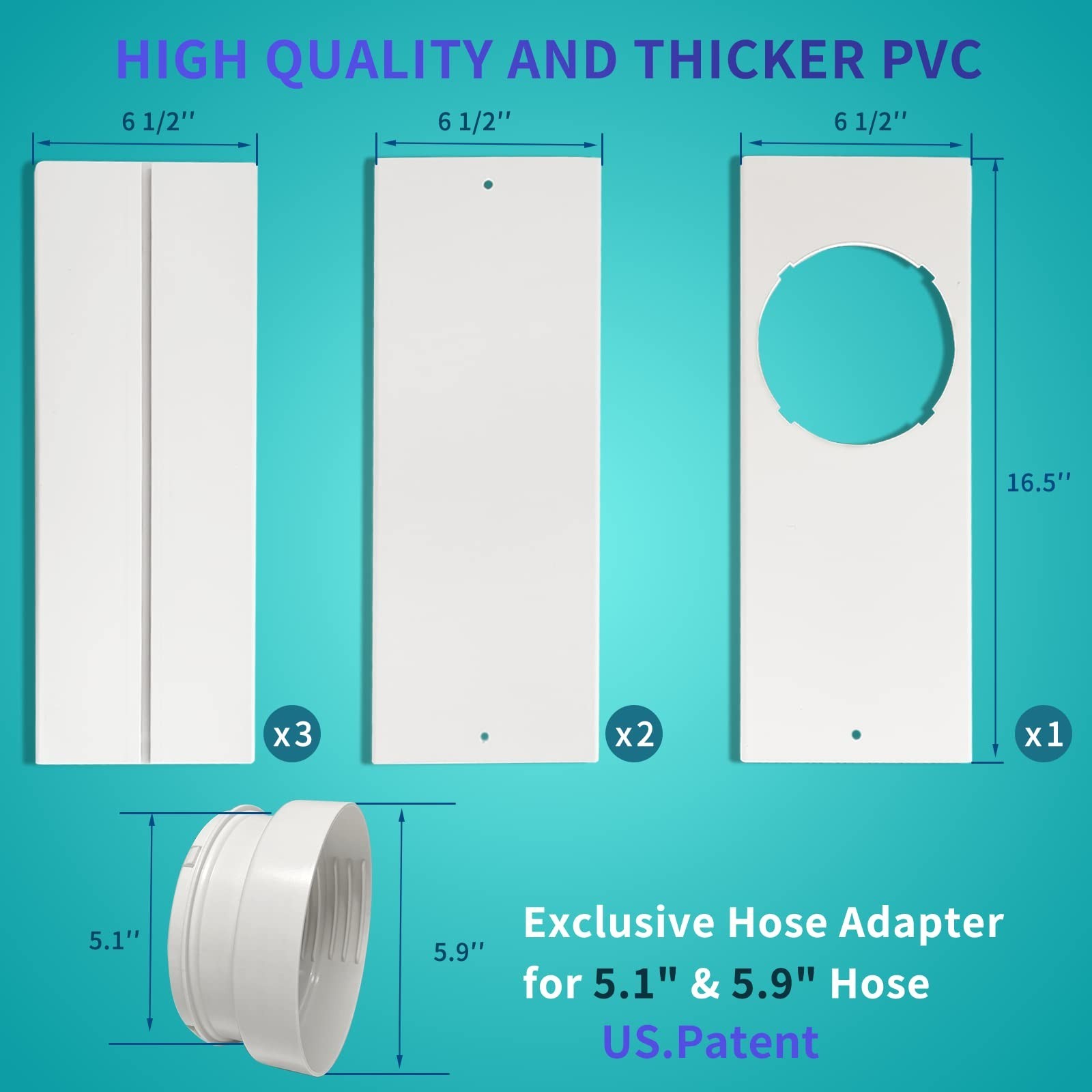 Universal Portable Air Conditioner Sliding Door Vent Kit – Adjustable PVC Seal f