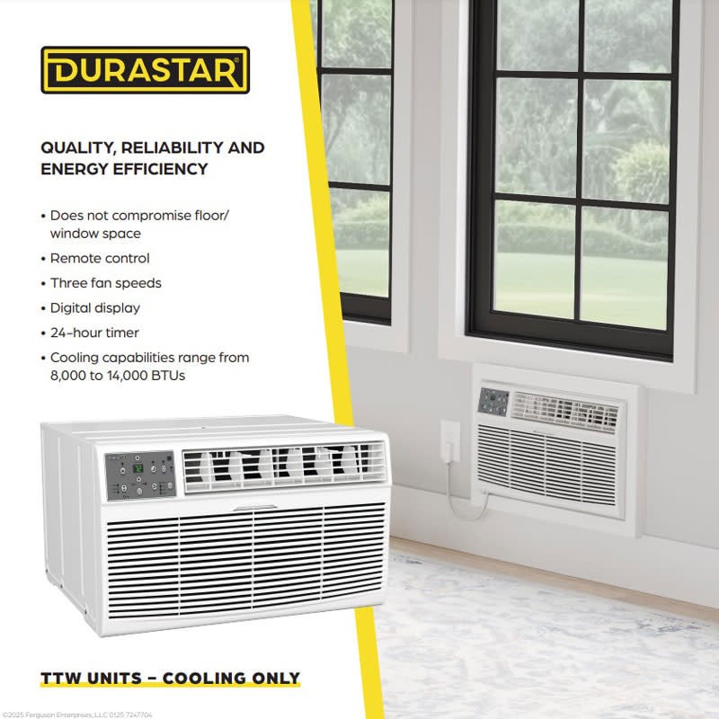 Durastar DRTAC101XNA1SLV 10,000 BTU 115V Through the Wall Air – White