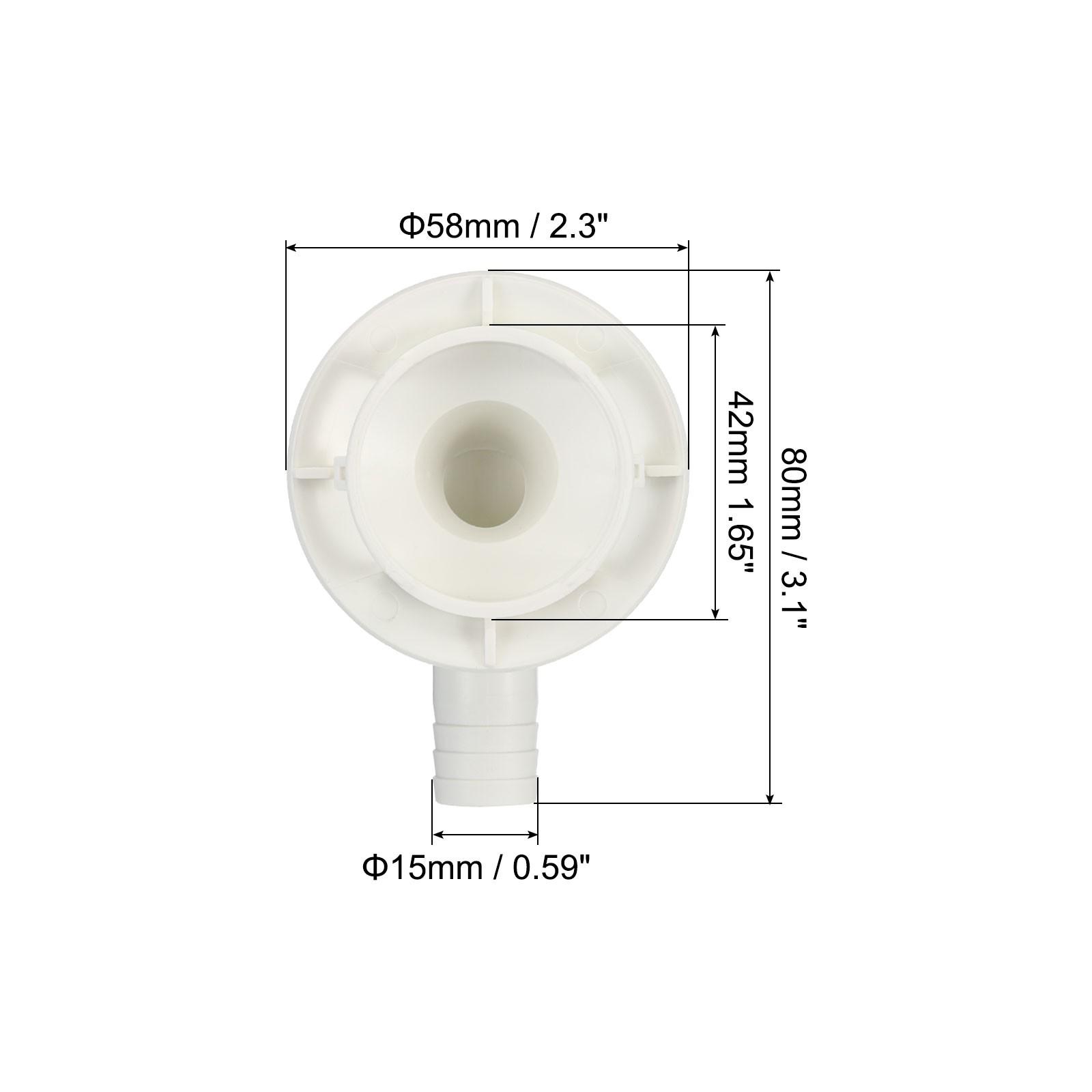 1pcs 42mm Air Conditioner Drain Hose Connector with Clamp, White Style 1