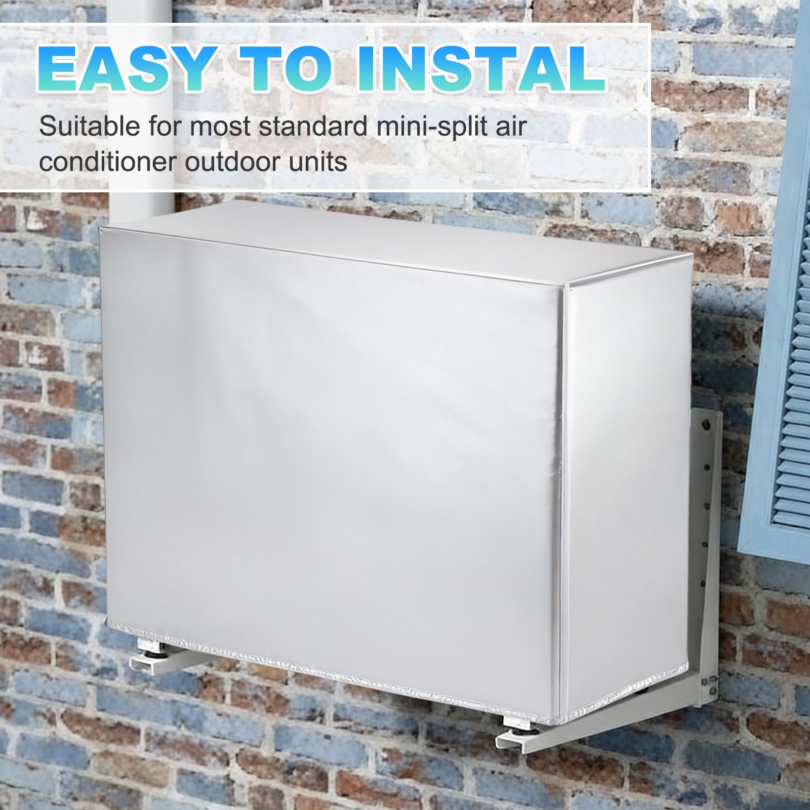 31 x 12 x 22 Inch Air Conditioner Cover, 2 Pcs AC Unit Protector, Silver