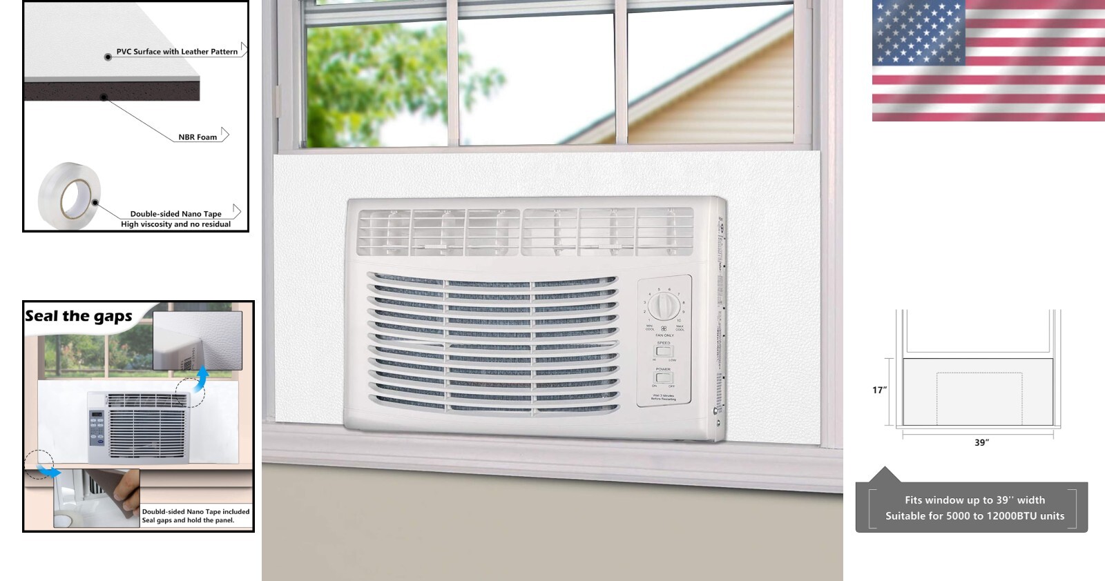 Universal Foam Insulation Panels for 5000-12000 BTU Window AC Units – Easy Fit
