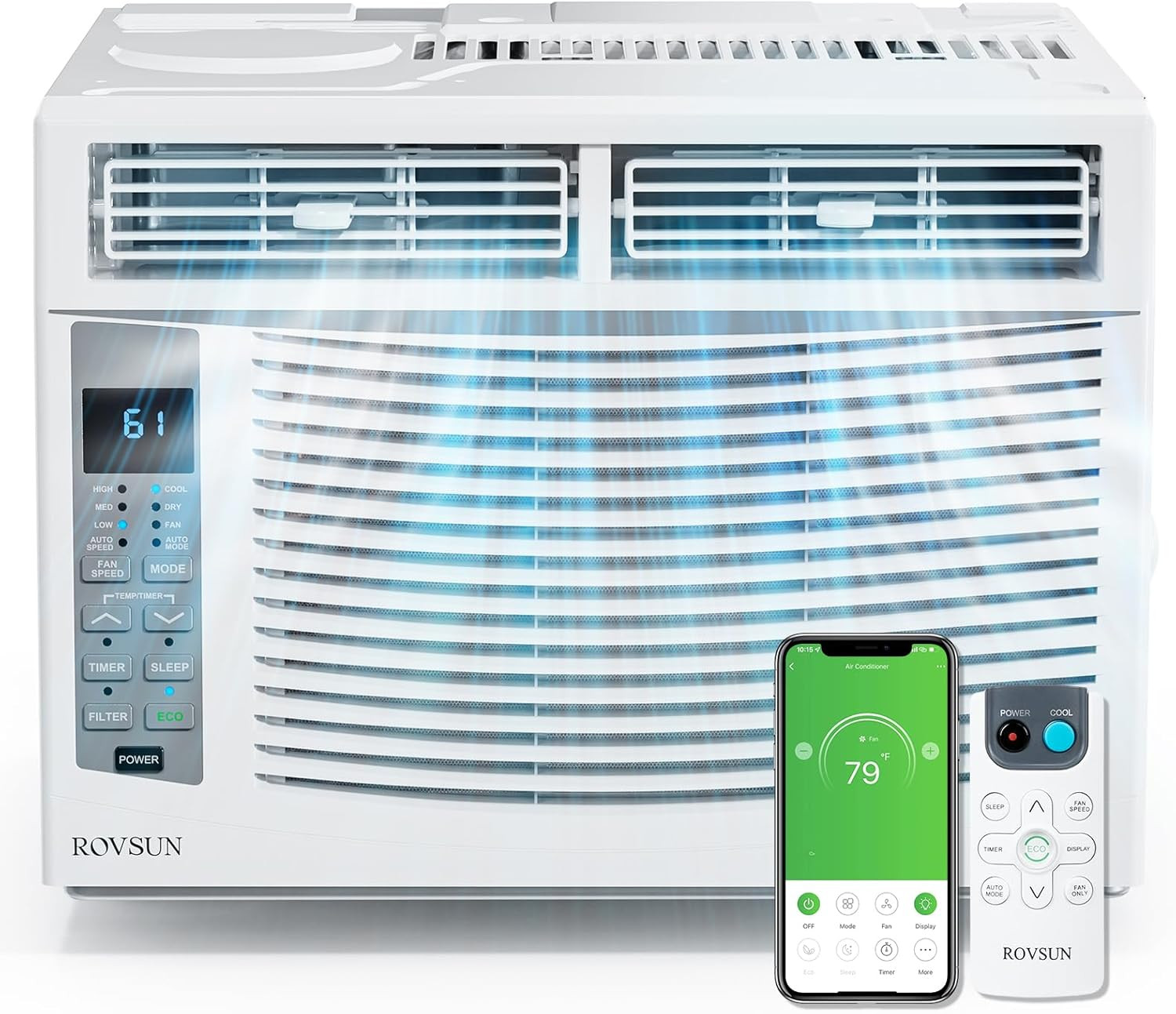 Smart 6000 BTU Window Air Conditioner with Wifi, Energy Saving Window AC Unit wi