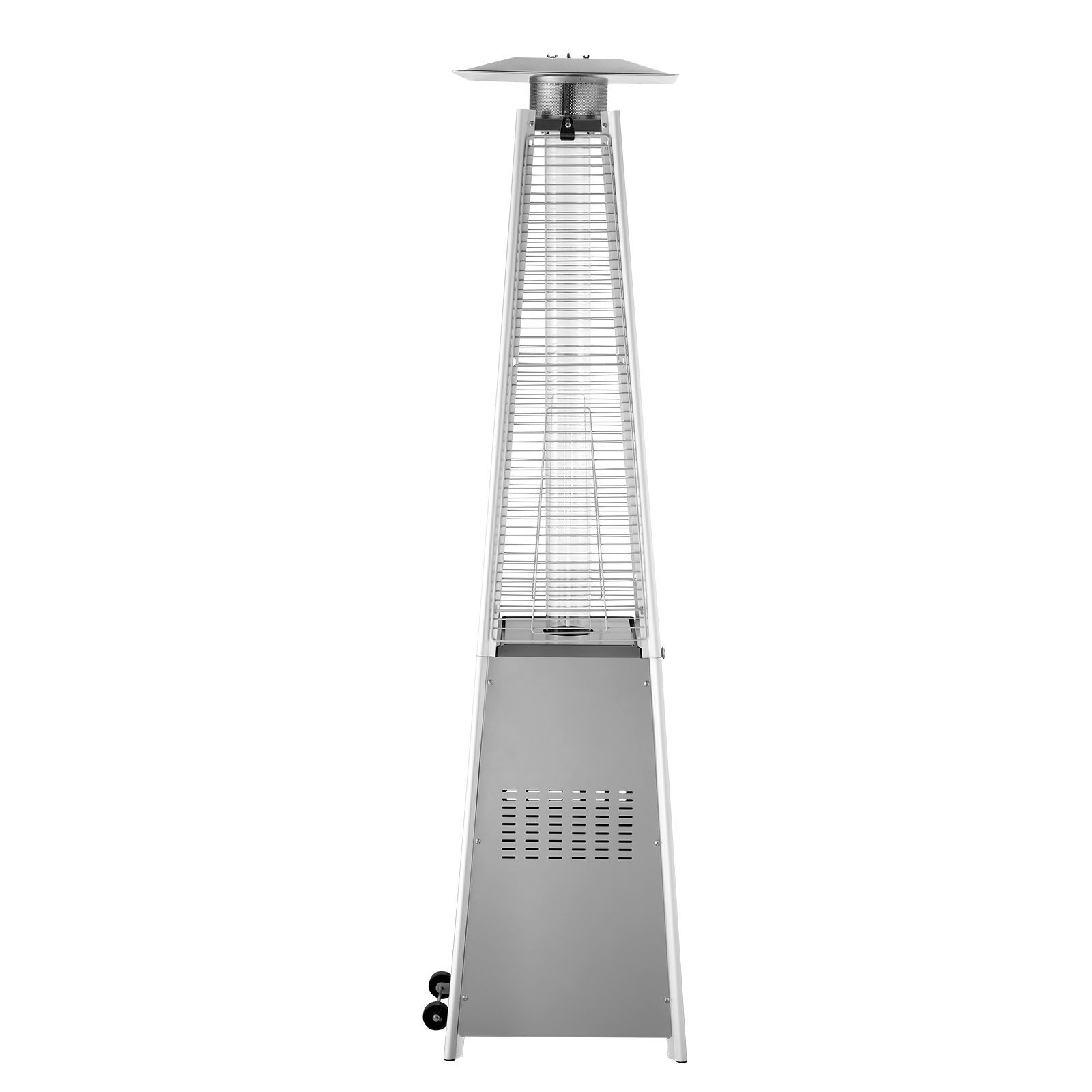 Patio Heater for Outdoor Use, 48000BTU Pyramid Propane Heater w/ Wheels, Quartz