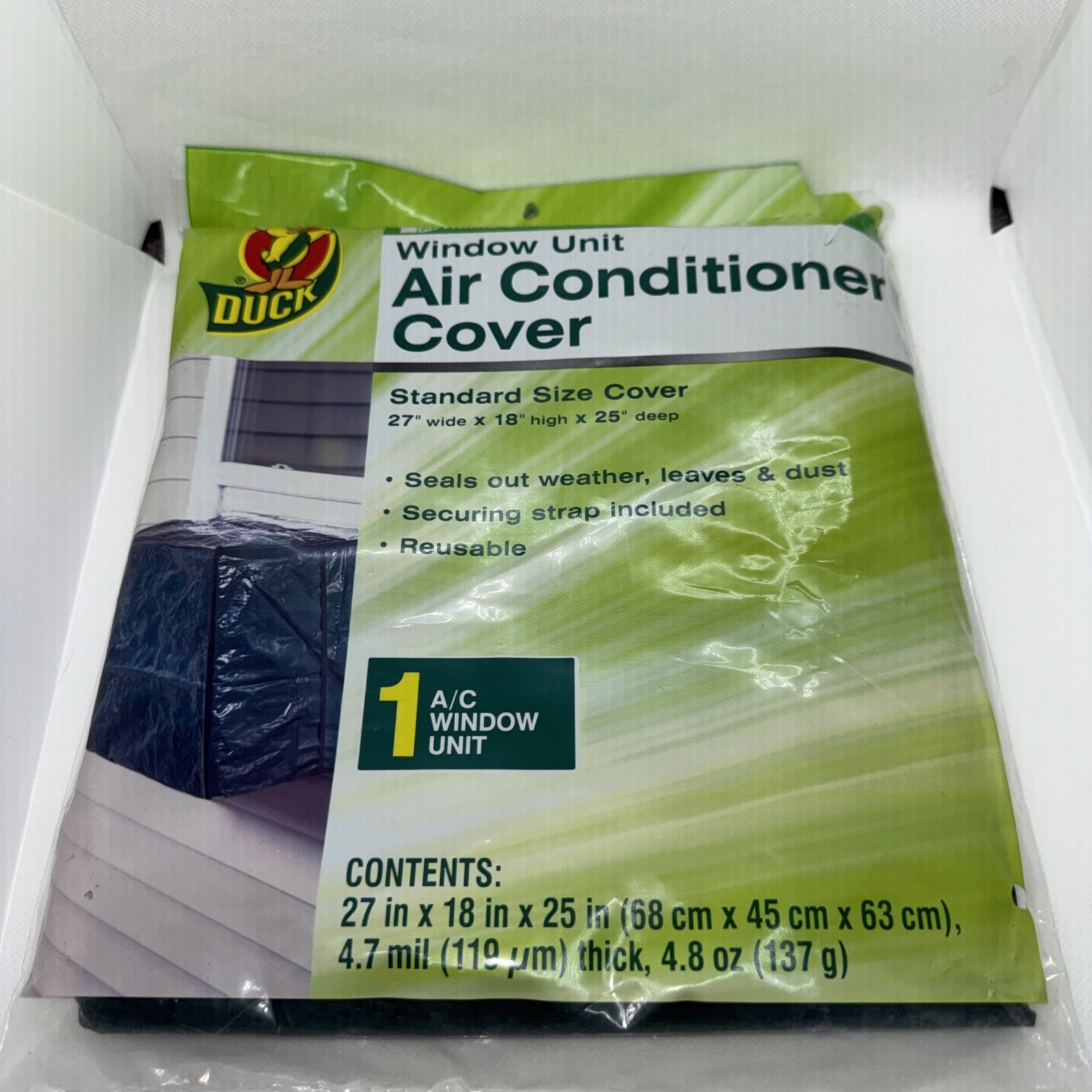 Duck Brand Window Unit Air Conditioner Cover Standard Size 27&Prime; x 18&Prime; x 25&Prime; NEW!