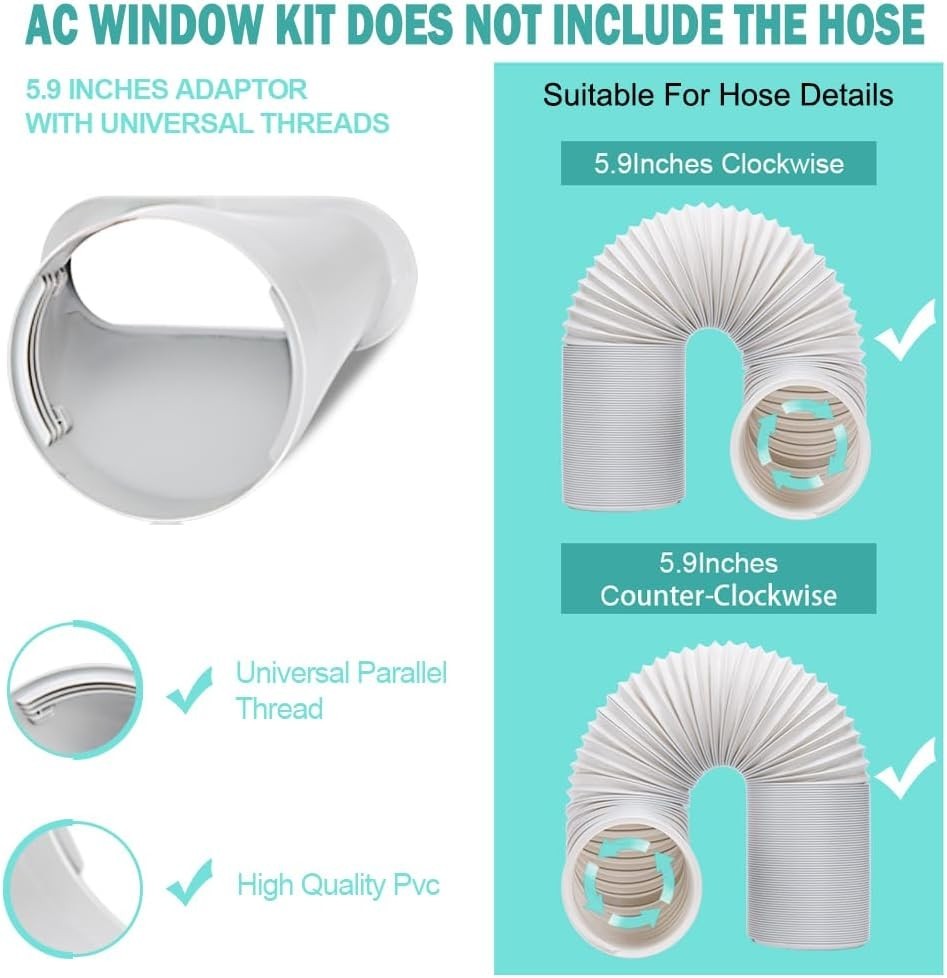 Portable Air Conditioner Window Kit, 5.9&Prime; Sliding Window AC Seal Kits | Adjus…