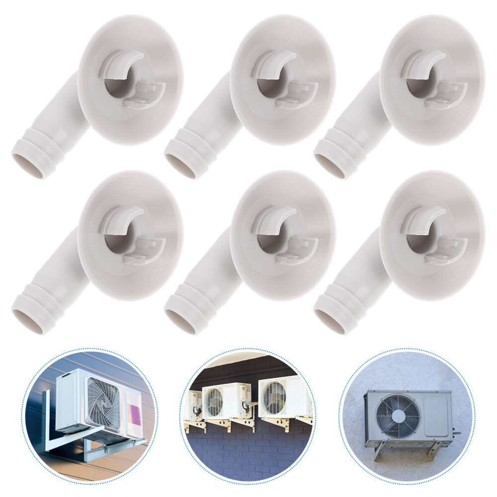 6pcs Ac Drain Hose Connector Elbow Ac Draining Hose Joint Air Conditioners Parts