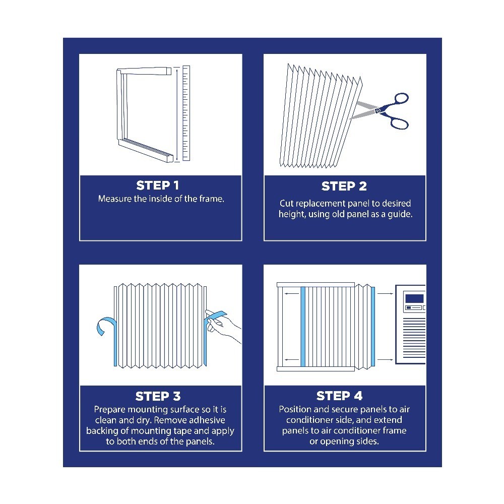 Fram Trak Adhesive Replacement Window Air Conditioner Side Panels, 19&Prime; H x 12&Prime; W