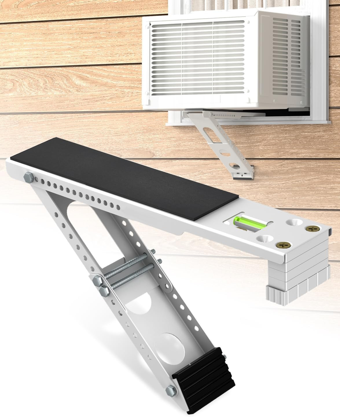Window Air Conditioner Support Bracket: Adjustable Anti-Slip Shock-Absorbing Mat