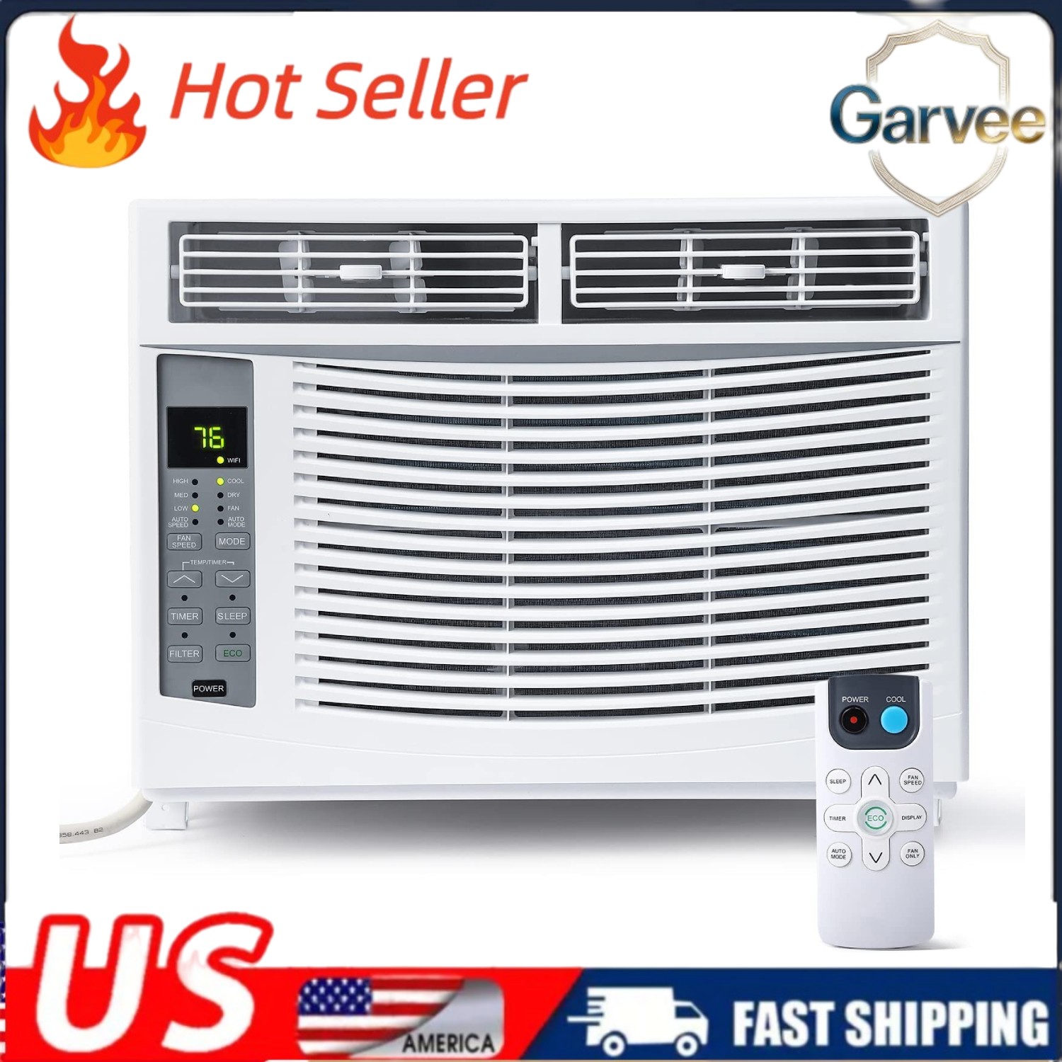 Energy Saving 6000 BTU Window Air Conditioner Smart Fast Cooling Dehumidify 115V