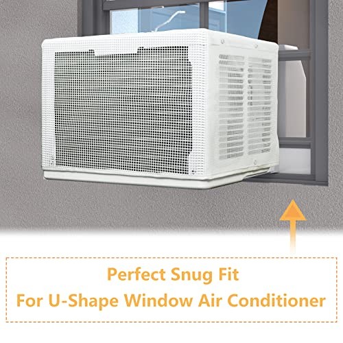 Window AC Cover for U-Shaped Window Air Conditioner Unit,Mesh Design Window