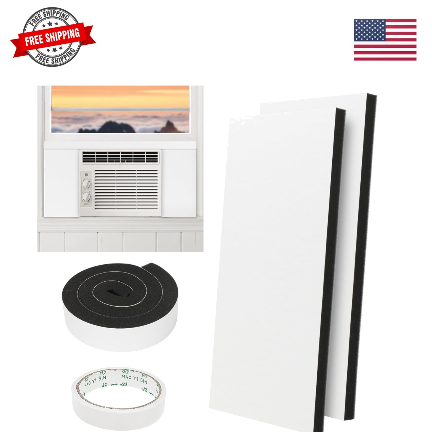Window Air Conditioner Side Panels, 2 Pcs AC Side Surround Panel Kit Indoor |…