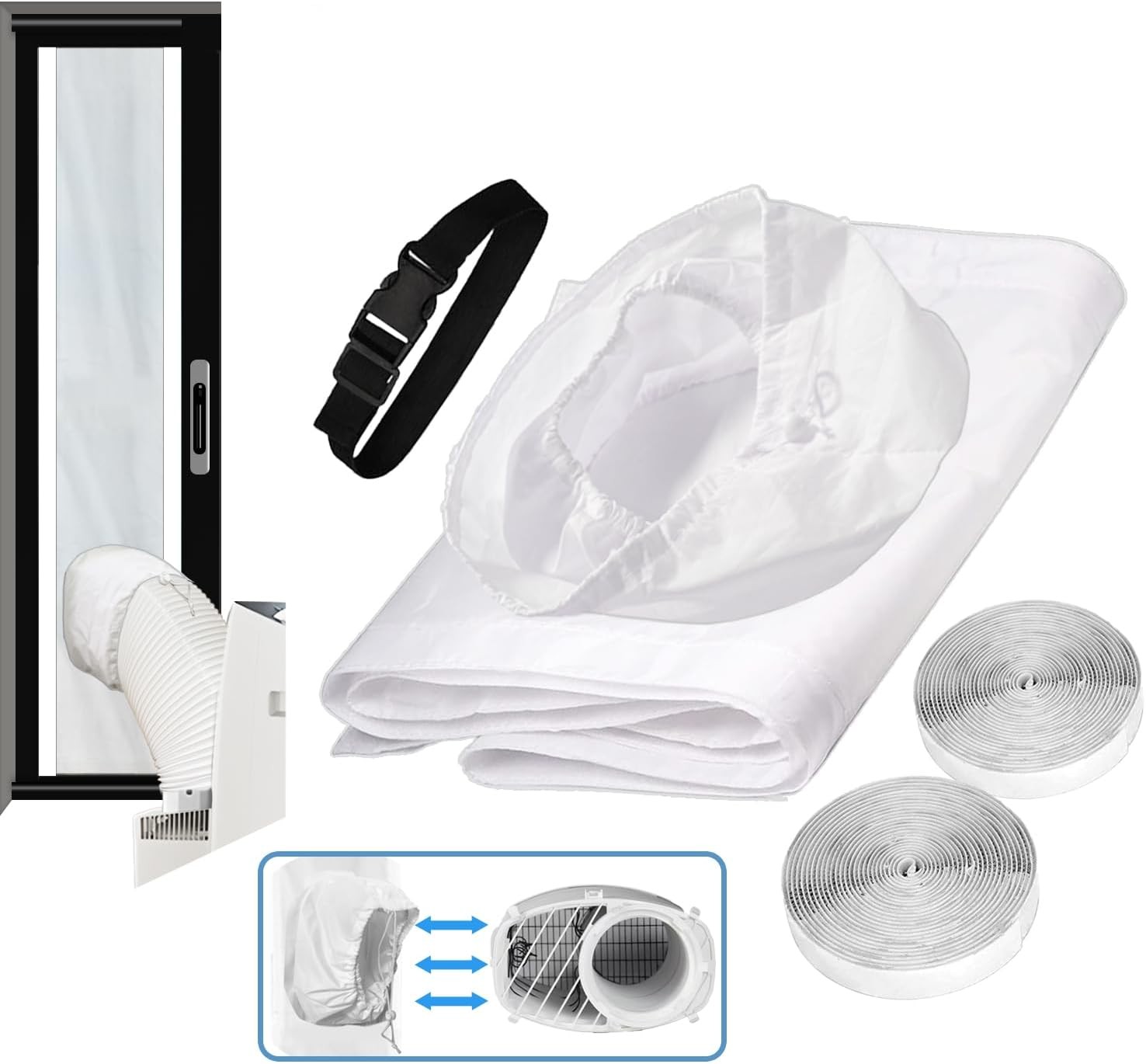 Inverter Portable Air Conditioner Sliding Door Seal Kit Compatible with Midea